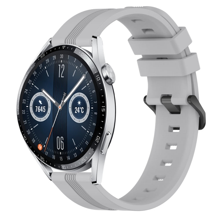 22mm Concave Striped Slicone Watch Band, For Huawei Watch GT3 Pro 46mm, For Huawei Watch Buds, For Huawei Watch 3 Pro New, For Huawei Watch GT3 46mm