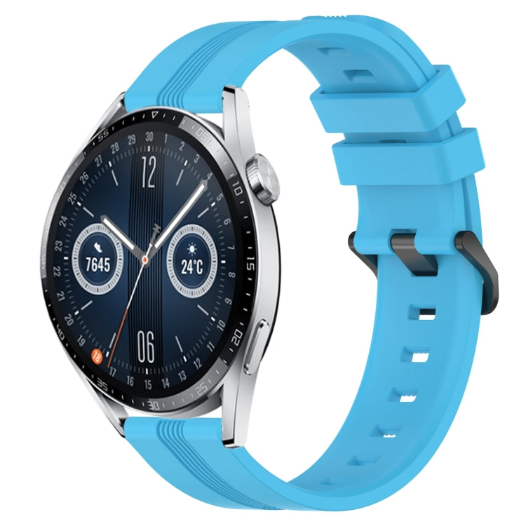 22mm Concave Striped Slicone Watch Band, For Huawei Watch GT3 Pro 46mm, For Huawei Watch Buds, For Huawei Watch 3 Pro New, For Huawei Watch GT3 46mm
