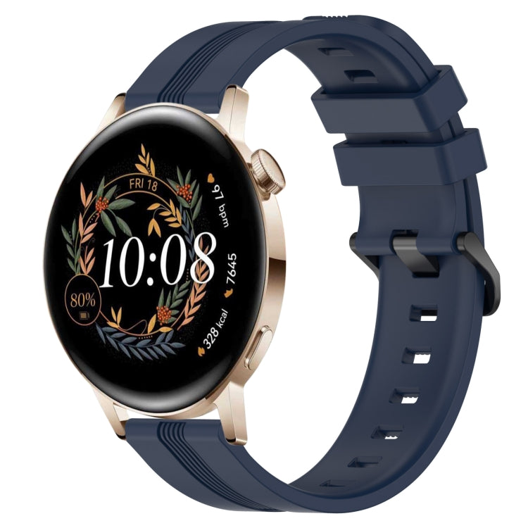 20mm Concave Striped Slicone Watch Band, For Huawei Watch GT3 Pro 43mm, For Huawei Watch GT3 42mm, For Huawei Watch GT2 42mm, For Huawei Watch 2