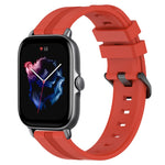 20mm Concave Striped Slicone Watch Band, For Amazfit GTS 4, For Amazfit GTS 3, For Amazfit GTS 2E, For Amazfit GTS 2 Mini