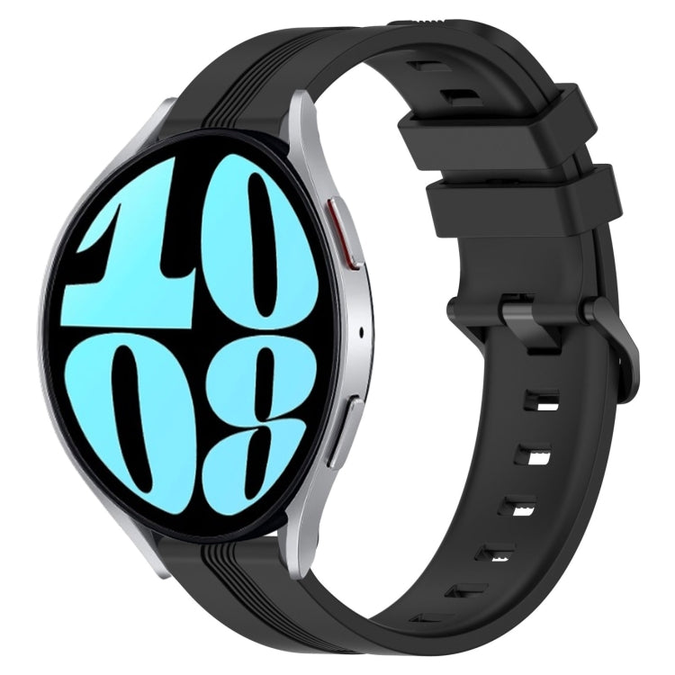 20mm Concave Striped Slicone Watch Band, For Samsung Galaxy Watch Active 2 40mm, For Samsung Galaxy Watch Active 2 44mm, For Samsung Galaxy Watch 42mm, For Samsung Galaxy Watch 6 44mm
