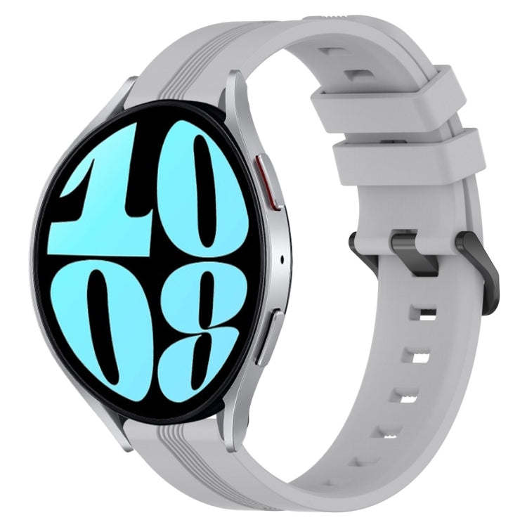 20mm Concave Striped Slicone Watch Band, For Samsung Galaxy Watch Active 2 40mm, For Samsung Galaxy Watch Active 2 44mm, For Samsung Galaxy Watch 42mm, For Samsung Galaxy Watch 6 44mm