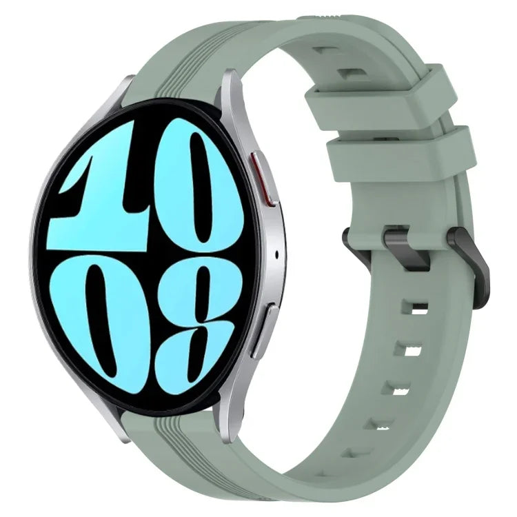 20mm 凹槽條紋矽膠錶帶，適用於 Samsung Galaxy Watch 6 40mm，Samsung Galaxy Watch 6 Classic 43mm