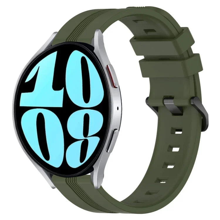 20mm 凹槽條紋矽膠錶帶，適用於 Samsung Galaxy Watch 6 40mm，Samsung Galaxy Watch 6 Classic 43mm