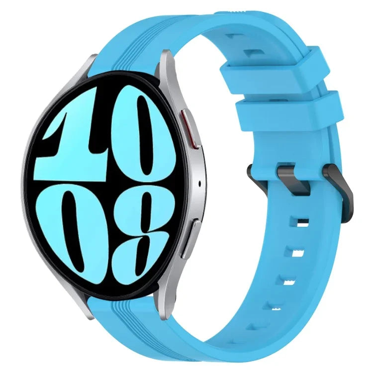 20mm 凹槽條紋矽膠錶帶，適用於 Samsung Galaxy Watch 6 40mm，Samsung Galaxy Watch 6 Classic 43mm