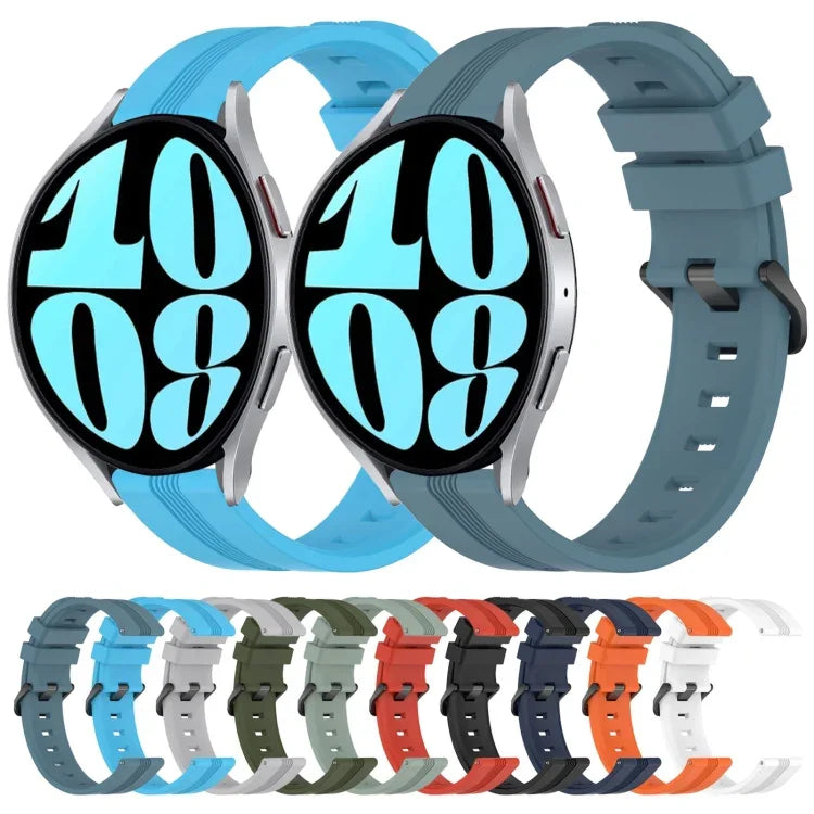 20mm 凹槽條紋矽膠錶帶，適用於 Samsung Galaxy Watch 6 40mm，Samsung Galaxy Watch 6 Classic 43mm