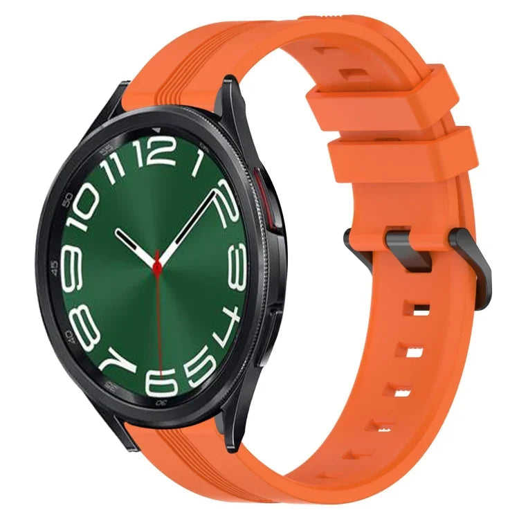 20mm 凹槽條紋矽膠錶帶，適用於 Samsung Galaxy Watch 6 40mm，Samsung Galaxy Watch 6 Classic 43mm