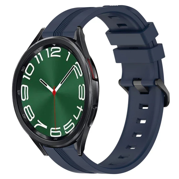 20mm 凹槽條紋矽膠錶帶，適用於 Samsung Galaxy Watch 6 40mm，Samsung Galaxy Watch 6 Classic 43mm