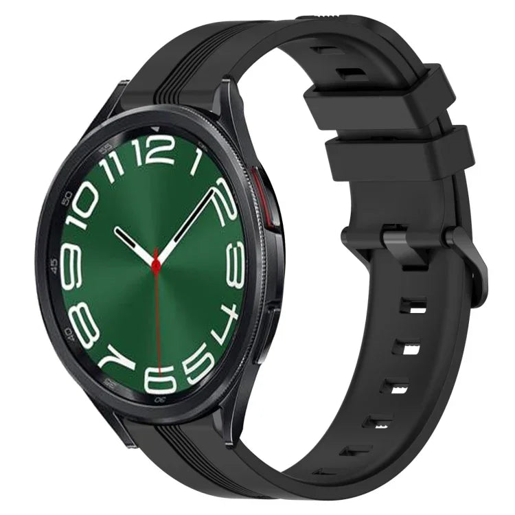 20mm 凹槽條紋矽膠錶帶，適用於 Samsung Galaxy Watch 6 40mm，Samsung Galaxy Watch 6 Classic 43mm