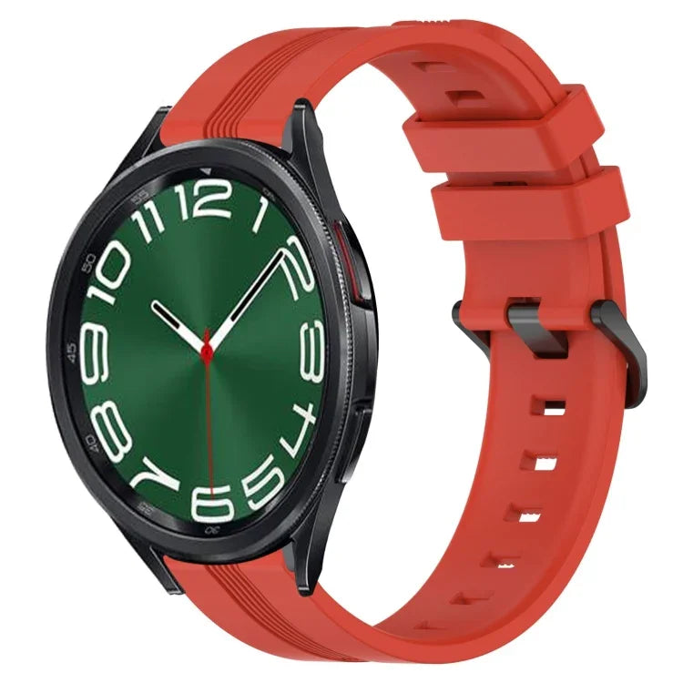 20mm 凹槽條紋矽膠錶帶，適用於 Samsung Galaxy Watch 6 40mm，Samsung Galaxy Watch 6 Classic 43mm