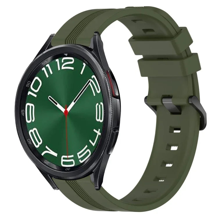 20mm 凹槽條紋矽膠錶帶，適用於 Samsung Galaxy Watch 6 40mm，Samsung Galaxy Watch 6 Classic 43mm