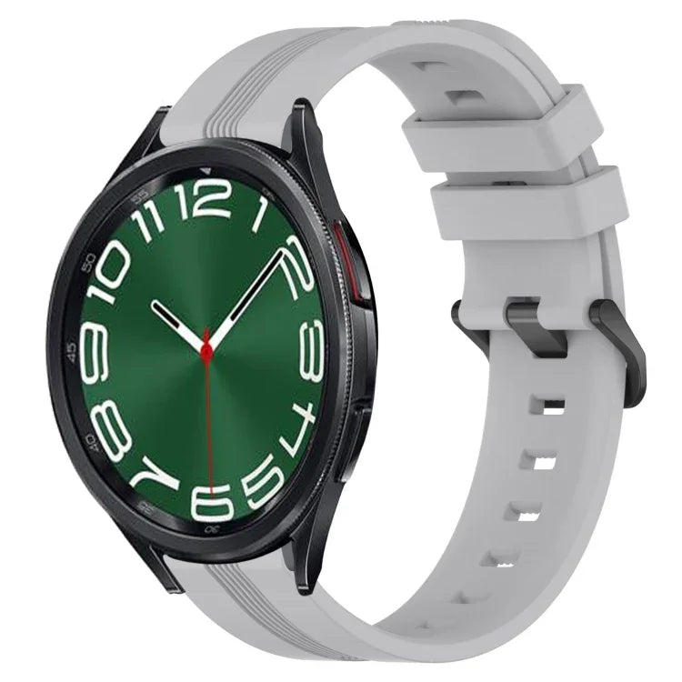 20mm 凹槽條紋矽膠錶帶，適用於 Samsung Galaxy Watch 6 40mm，Samsung Galaxy Watch 6 Classic 43mm