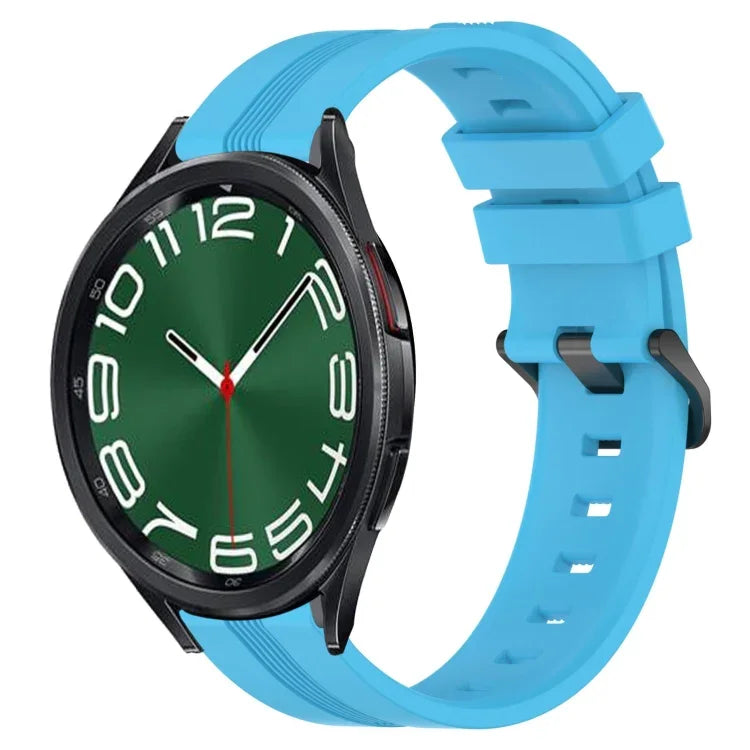 20mm 凹槽條紋矽膠錶帶，適用於 Samsung Galaxy Watch 6 40mm，Samsung Galaxy Watch 6 Classic 43mm
