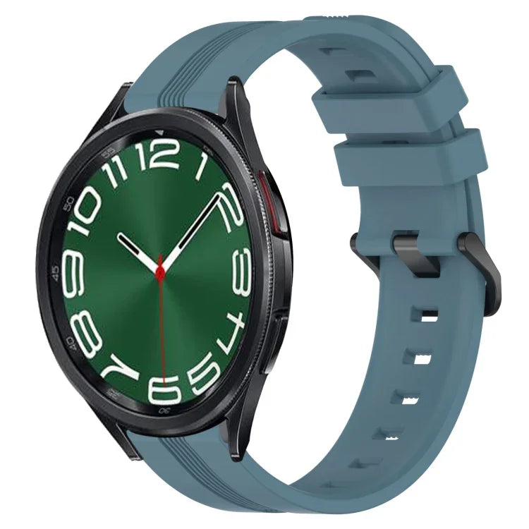 20mm 凹槽條紋矽膠錶帶，適用於 Samsung Galaxy Watch 6 40mm，Samsung Galaxy Watch 6 Classic 43mm