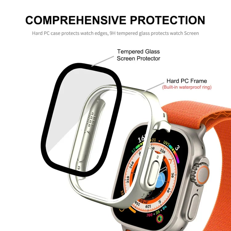 適用於 Apple Watch Ultra 3 / 2 / 1 49mm ENKAY Hat-Prince 防水全覆蓋 PC 框架 + 9H 鋼化玻璃保護殼