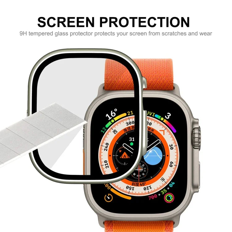 適用於 Apple Watch Ultra 3 / 2 / 1 49mm ENKAY Hat-Prince 防水全覆蓋 PC 框架 + 9H 鋼化玻璃保護殼