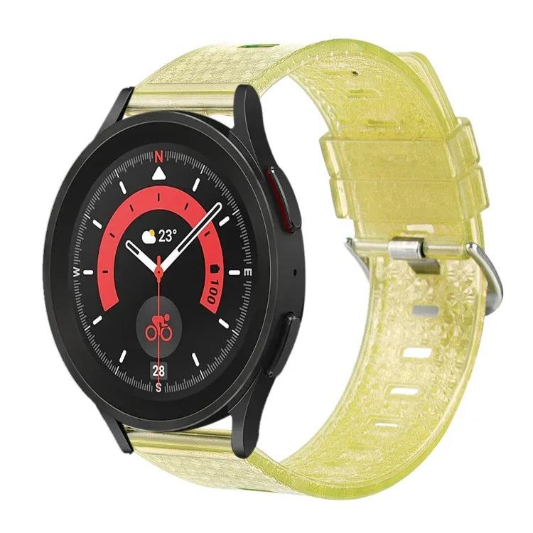 20mm 透明閃亮鑽石 TPU 錶帶，適用於 Samsung Galaxy Watch 3 41mm、Samsung Galaxy Watch 42mm、Samsung Galaxy Watch5 40mm / 44mm、Samsung Galaxy Watch5 Pro、Samsung Galaxy Watch4 / Watch4 Classic、Samsung Galaxy Watch3 4...