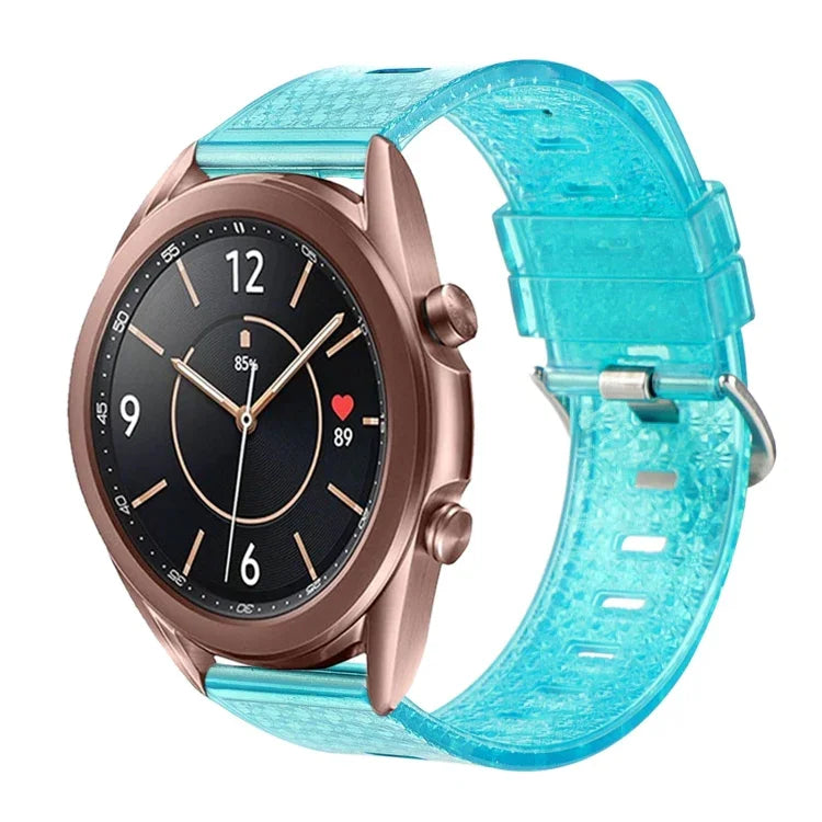20mm 透明閃亮鑽石 TPU 錶帶，適用於 Samsung Galaxy Watch 3 41mm、Samsung Galaxy Watch 42mm、Samsung Galaxy Watch5 40mm / 44mm、Samsung Galaxy Watch5 Pro、Samsung Galaxy Watch4 / Watch4 Classic、Samsung Galaxy Watch3 4...