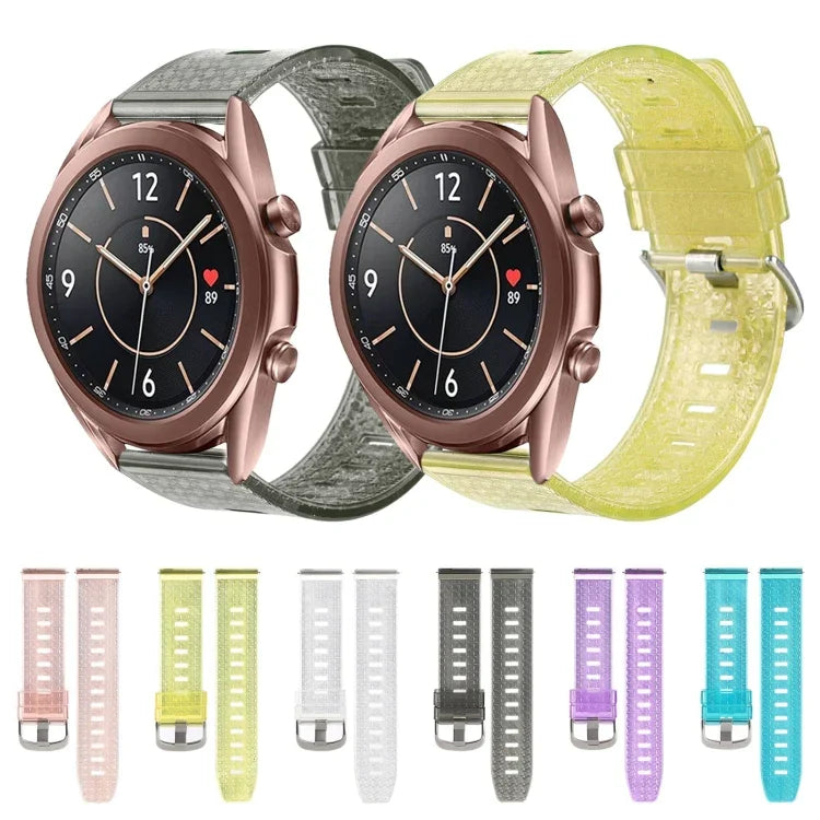 20mm 透明閃亮鑽石 TPU 錶帶，適用於 Samsung Galaxy Watch 3 41mm、Samsung Galaxy Watch 42mm、Samsung Galaxy Watch5 40mm / 44mm、Samsung Galaxy Watch5 Pro、Samsung Galaxy Watch4 / Watch4 Classic、Samsung Galaxy Watch3 4...