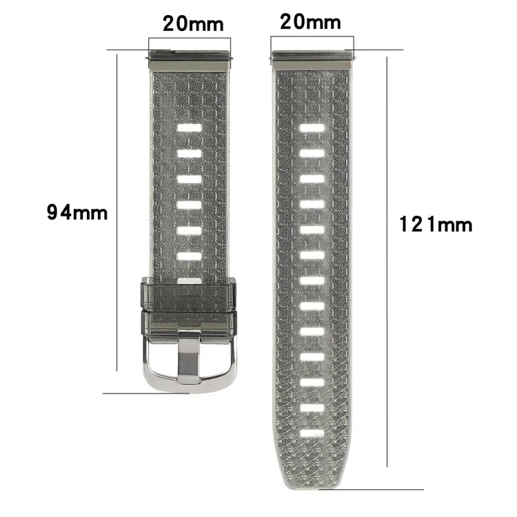 20mm 透明閃亮鑽石 TPU 錶帶，適用於 Samsung Galaxy Watch 3 41mm、Samsung Galaxy Watch 42mm、Samsung Galaxy Watch5 40mm / 44mm、Samsung Galaxy Watch5 Pro、Samsung Galaxy Watch4 / Watch4 Classic、Samsung Galaxy Watch3 4...