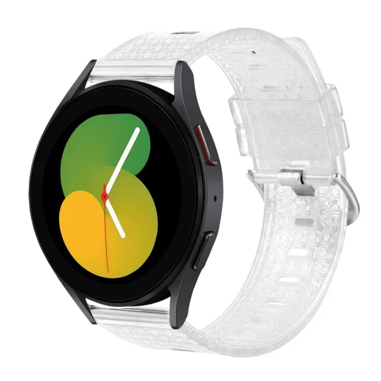 20mm 透明閃亮鑽石 TPU 錶帶，適用於 Samsung Galaxy Watch 3 41mm、Samsung Galaxy Watch 42mm、Samsung Galaxy Watch5 40mm / 44mm、Samsung Galaxy Watch5 Pro、Samsung Galaxy Watch4 / Watch4 Classic、Samsung Galaxy Watch3 4...
