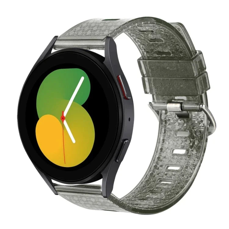 20mm 透明閃亮鑽石 TPU 錶帶，適用於 Samsung Galaxy Watch 3 41mm、Samsung Galaxy Watch 42mm、Samsung Galaxy Watch5 40mm / 44mm、Samsung Galaxy Watch5 Pro、Samsung Galaxy Watch4 / Watch4 Classic、Samsung Galaxy Watch3 4...