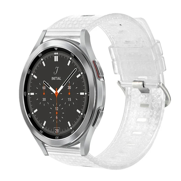 20mm 透明閃亮鑽石 TPU 錶帶，適用於 Samsung Galaxy Watch 3 41mm、Samsung Galaxy Watch 42mm、Samsung Galaxy Watch5 40mm / 44mm、Samsung Galaxy Watch5 Pro、Samsung Galaxy Watch4 / Watch4 Classic、Samsung Galaxy Watch3 4...