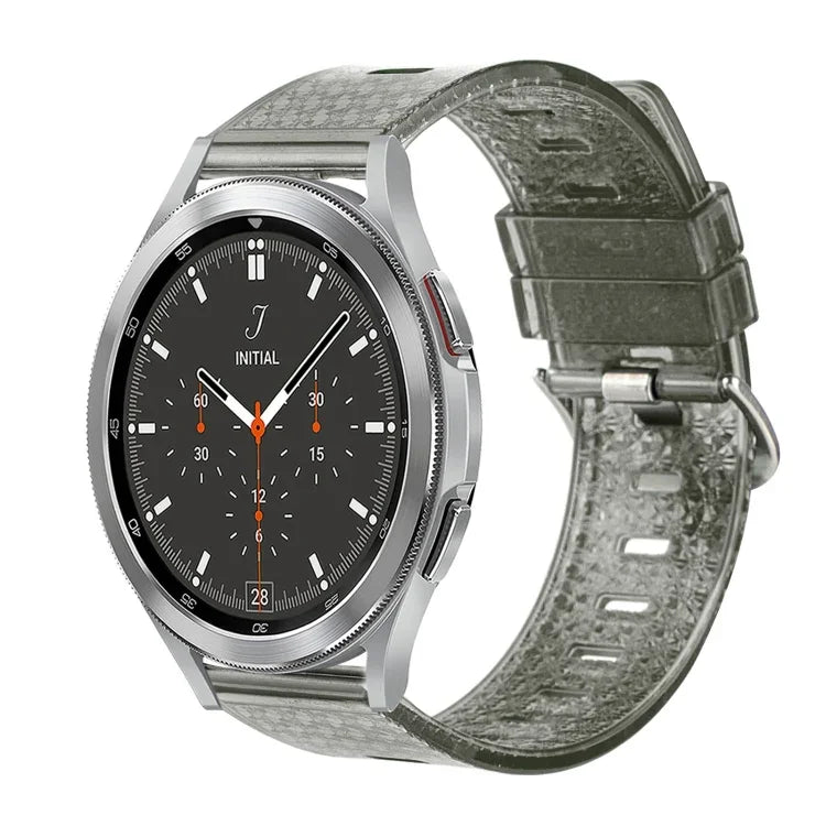 20mm 透明閃亮鑽石 TPU 錶帶，適用於 Samsung Galaxy Watch 3 41mm、Samsung Galaxy Watch 42mm、Samsung Galaxy Watch5 40mm / 44mm、Samsung Galaxy Watch5 Pro、Samsung Galaxy Watch4 / Watch4 Classic、Samsung Galaxy Watch3 4...