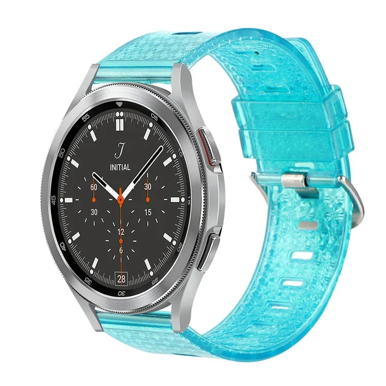 20mm 透明閃亮鑽石 TPU 錶帶，適用於 Samsung Galaxy Watch 3 41mm、Samsung Galaxy Watch 42mm、Samsung Galaxy Watch5 40mm / 44mm、Samsung Galaxy Watch5 Pro、Samsung Galaxy Watch4 / Watch4 Classic、Samsung Galaxy Watch3 4...