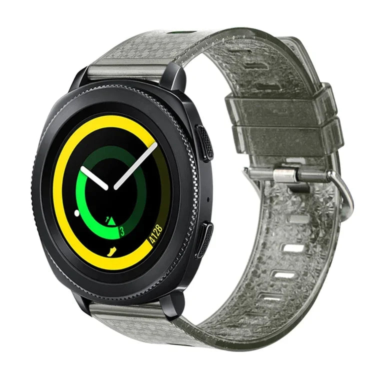 20mm 透明閃亮鑽石 TPU 錶帶，適用於 Samsung Galaxy Watch 3 41mm、Samsung Galaxy Watch 42mm、Samsung Galaxy Watch5 40mm / 44mm、Samsung Galaxy Watch5 Pro、Samsung Galaxy Watch4 / Watch4 Classic、Samsung Galaxy Watch3 4...