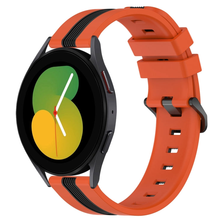 20mm 垂直雙色矽膠錶帶，適用於 Samsung Galaxy Watch5 44mm、Samsung Galaxy Watch 6 Classic 47mm、Samsung Galaxy Watch5 40mm、Samsung Galaxy Watch5 Pro 45mm