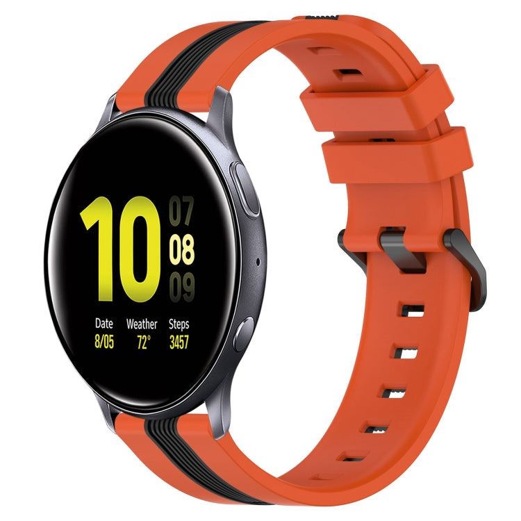 20mm 垂直雙色矽膠錶帶，適用於 Samsung Galaxy Watch Active2 40mm、Samsung Galaxy Watch Active2 44mm、Samsung Galaxy Watch 42mm、Samsung Galaxy Watch 6 44mm