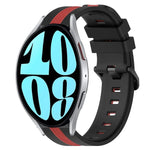20mm Vertical Two-Color Silicone Watch Band, For Samsung Galaxy Watch 6 40mm, For Samsung Galaxy Watch 6 Classic 43mm