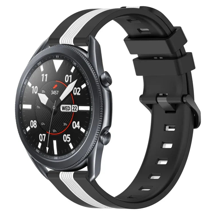 22毫米直立雙色矽膠錶帶，適用於 Samsung Galaxy Watch3 45毫米，Samsung Galaxy Watch 46毫米，Samsung Gear S3 Classic，Samsung Gear S3 Frontier