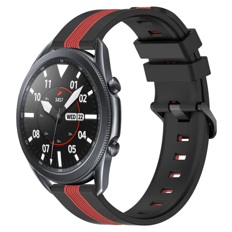 22毫米直立雙色矽膠錶帶，適用於 Samsung Galaxy Watch3 45毫米，Samsung Galaxy Watch 46毫米，Samsung Gear S3 Classic，Samsung Gear S3 Frontier