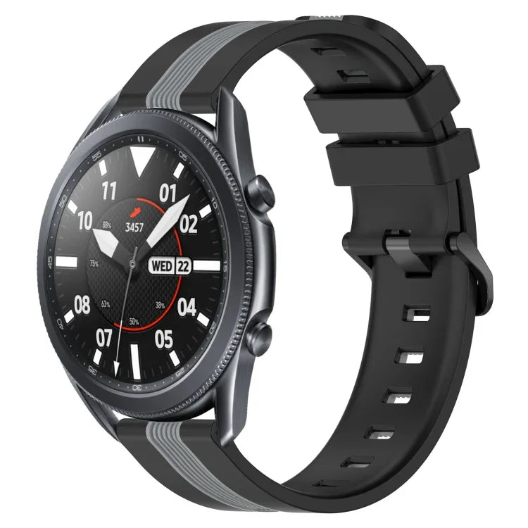 22毫米直立雙色矽膠錶帶，適用於 Samsung Galaxy Watch3 45毫米，Samsung Galaxy Watch 46毫米，Samsung Gear S3 Classic，Samsung Gear S3 Frontier