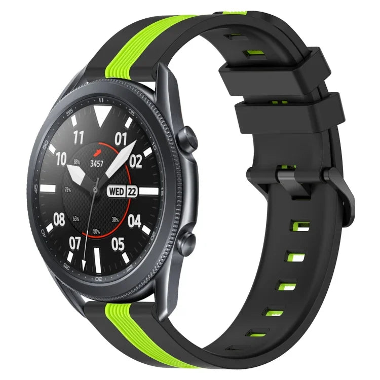 22毫米直立雙色矽膠錶帶，適用於 Samsung Galaxy Watch3 45毫米，Samsung Galaxy Watch 46毫米，Samsung Gear S3 Classic，Samsung Gear S3 Frontier