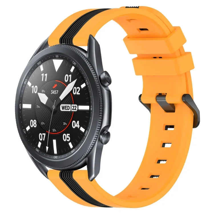 22毫米直立雙色矽膠錶帶，適用於 Samsung Galaxy Watch3 45毫米，Samsung Galaxy Watch 46毫米，Samsung Gear S3 Classic，Samsung Gear S3 Frontier