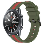 22毫米直立雙色矽膠錶帶，適用於 Samsung Galaxy Watch3 45毫米，Samsung Galaxy Watch 46毫米，Samsung Gear S3 Classic，Samsung Gear S3 Frontier