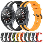 22毫米直立雙色矽膠錶帶，適用於 Samsung Galaxy Watch3 45毫米，Samsung Galaxy Watch 46毫米，Samsung Gear S3 Classic，Samsung Gear S3 Frontier