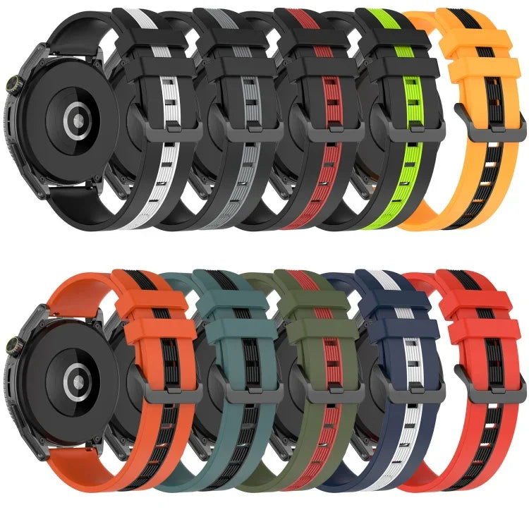 22毫米直立雙色矽膠錶帶，適用於 Samsung Galaxy Watch3 45毫米，Samsung Galaxy Watch 46毫米，Samsung Gear S3 Classic，Samsung Gear S3 Frontier