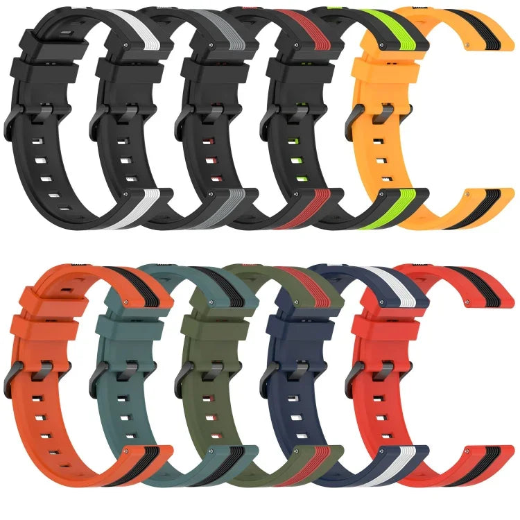 22毫米直立雙色矽膠錶帶，適用於 Samsung Galaxy Watch3 45毫米，Samsung Galaxy Watch 46毫米，Samsung Gear S3 Classic，Samsung Gear S3 Frontier