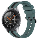 22毫米直立雙色矽膠錶帶，適用於 Samsung Galaxy Watch3 45毫米，Samsung Galaxy Watch 46毫米，Samsung Gear S3 Classic，Samsung Gear S3 Frontier