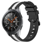 22毫米直立雙色矽膠錶帶，適用於 Samsung Galaxy Watch3 45毫米，Samsung Galaxy Watch 46毫米，Samsung Gear S3 Classic，Samsung Gear S3 Frontier