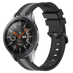 22毫米直立雙色矽膠錶帶，適用於 Samsung Galaxy Watch3 45毫米，Samsung Galaxy Watch 46毫米，Samsung Gear S3 Classic，Samsung Gear S3 Frontier