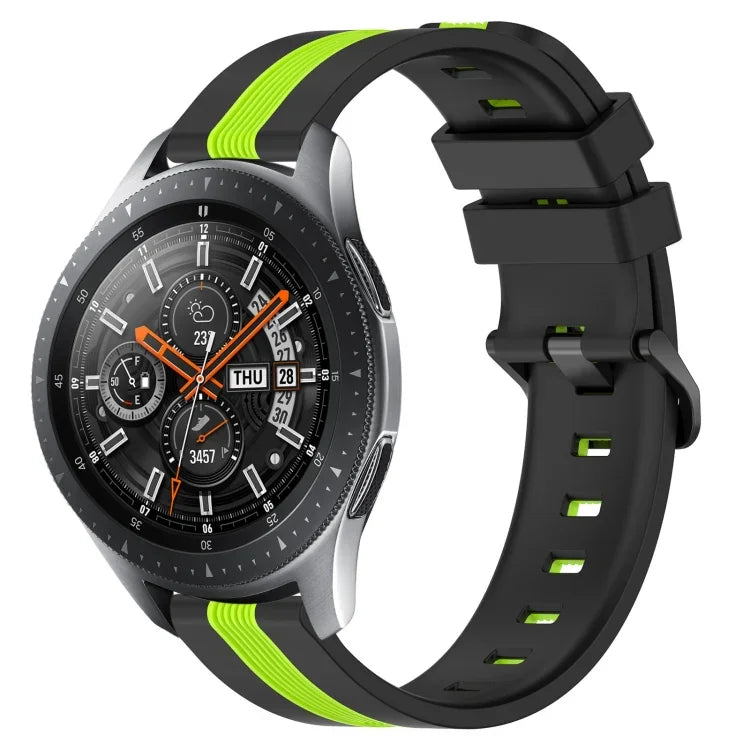 22毫米直立雙色矽膠錶帶，適用於 Samsung Galaxy Watch3 45毫米，Samsung Galaxy Watch 46毫米，Samsung Gear S3 Classic，Samsung Gear S3 Frontier