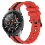 22毫米直立雙色矽膠錶帶，適用於 Samsung Galaxy Watch3 45毫米，Samsung Galaxy Watch 46毫米，Samsung Gear S3 Classic，Samsung Gear S3 Frontier