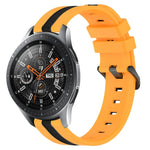 22毫米直立雙色矽膠錶帶，適用於 Samsung Galaxy Watch3 45毫米，Samsung Galaxy Watch 46毫米，Samsung Gear S3 Classic，Samsung Gear S3 Frontier