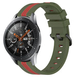 22毫米直立雙色矽膠錶帶，適用於 Samsung Galaxy Watch3 45毫米，Samsung Galaxy Watch 46毫米，Samsung Gear S3 Classic，Samsung Gear S3 Frontier