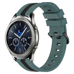 22毫米直立雙色矽膠錶帶，適用於 Samsung Galaxy Watch3 45毫米，Samsung Galaxy Watch 46毫米，Samsung Gear S3 Classic，Samsung Gear S3 Frontier